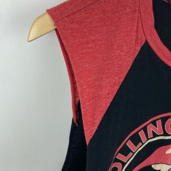 Bravado Rolling Stones Red Black Muscle Tee T-Shirt Size Small Cotton Top Tongue - Picture 6 of 13